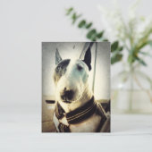 Antiquitätenstil Bull Terrier Foto Postkarte (Stehend Vorderseite)