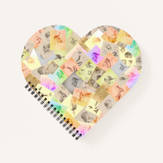 Antiquitätenstudien Herz geformt Sketch Notizblock (Vorderseite)