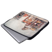 Antiquitätenstuhl, alte Schreibmaschine, Retroradi Laptopschutzhülle (Vorne Knopf)