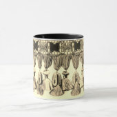 Antiquitätentassel viktorianisches Goldschwarz Tasse (Zentrum)