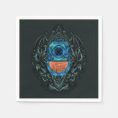 Antiquitätentauchhelm Emblem mit Hai Serviette (Vorderseite)