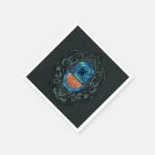 Antiquitätentauchhelm Emblem mit Hai Serviette (Ecke)