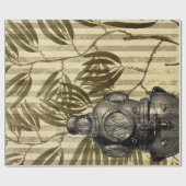 Antiquitätentauchhelm und Algen Geschenkpapier (Flach)