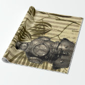 Antiquitätentauchhelm und Algen Geschenkpapier (Ungerollt)