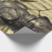 Antiquitätentauchhelm und Algen Geschenkpapier (Ecke)