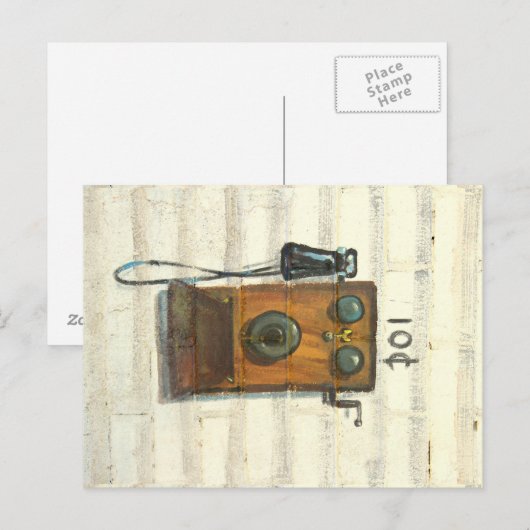 Antiquitätentelefon Postkarte (Vorne/Hinten)