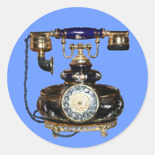 Antiquitätentelefon Runder Aufkleber (Vorderseite)