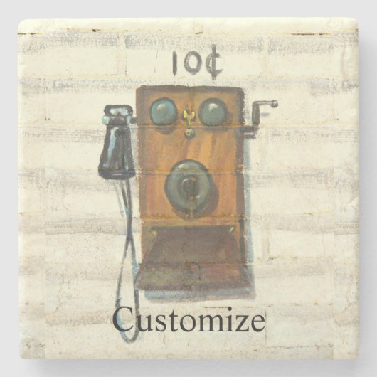 Antiquitätentelefon Thunder_Cove Steinuntersetzer (Vorderseite)