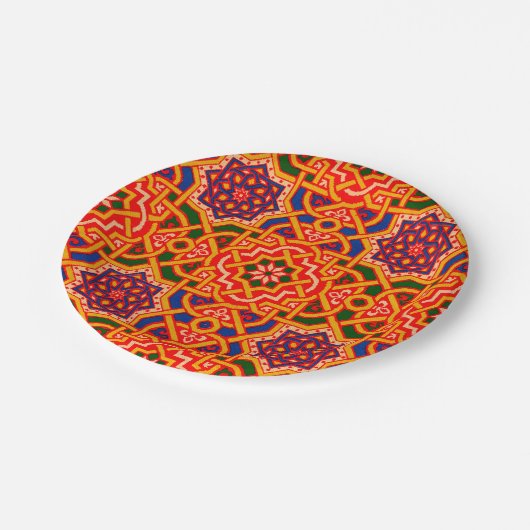 Antiquitätenteppich Print Pappteller (Schrägansicht)