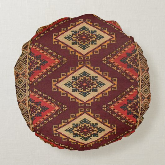 Antiquitätenteppich Rug Rundes Kissen (Rückseite)