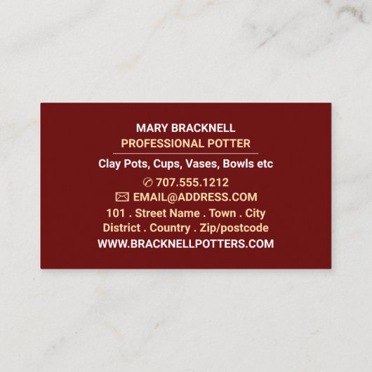 Antiquitätentöpfe, Töpferwaren, Potter Visitenkarte (Rückseite)