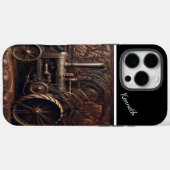 Antiquitätentraktor auf Leder Case-Mate iPhone Hülle (Rückseite (Horizontal))