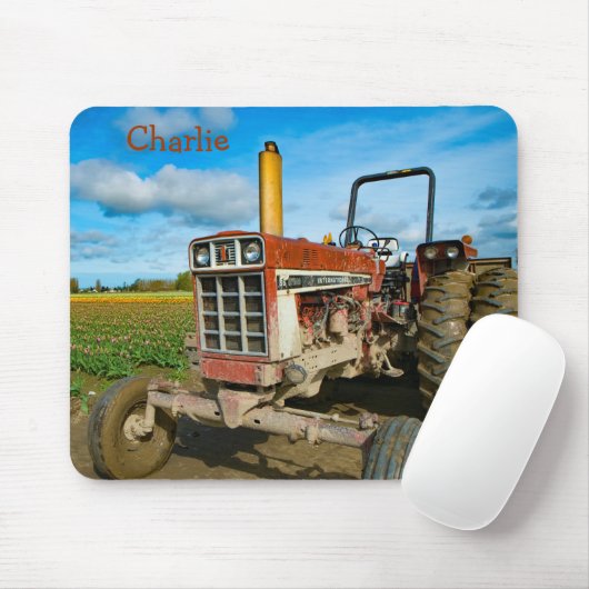Antiquitätentraktor im Tulip Fields Mousepad (Mit Mouse)