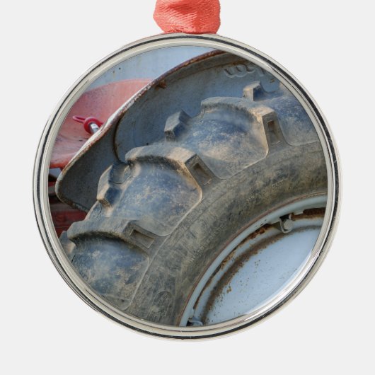 Antiquitätentraktor Ornament Aus Metall (Vorne)