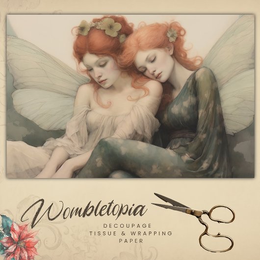 Antiquitätenträume, zeitlose Fee Elegante Seidenpapier