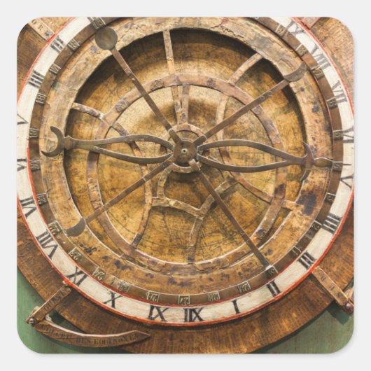 Antiquitätenuhr, Deutschland Quadratischer Aufkleber (Vorderseite)