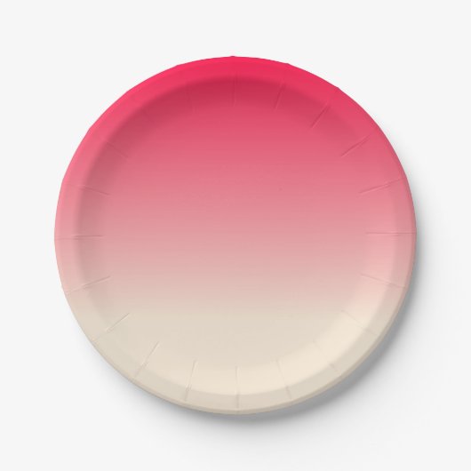 Antiquitätenweiß und amerikanische Rose Ombre Pappteller (Vorderseite)