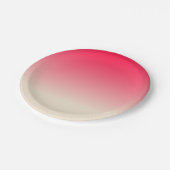 Antiquitätenweiß und amerikanische Rose Ombre Pappteller (Schrägansicht)