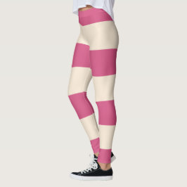 Antiquitätenweiß und mystisch-rosa Streifen Leggings