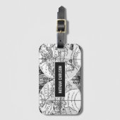 Antiquitätenwelt Karte Personalisiert Gepäckanhänger (Vorderseite Vertikal)