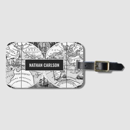 Antiquitätenwelt Karte Personalisiert Gepäckanhänger (Vorderseite (Horizontal))