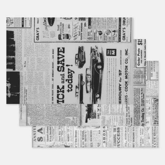 Antiquitätenwerbung in Vintagen amerikanischen Zei Geschenkpapier Set (Set)