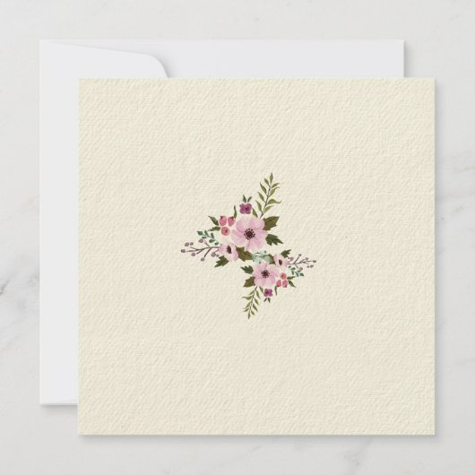 Antiquitätes Brautparty mit Blumenmuster Einladung (Rückseite)