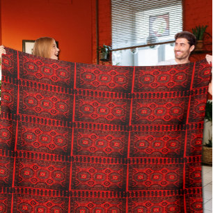 Antiquitätischer Teppich - rötlich Fleecedecke