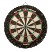 Antiquitäts-Dartboard mit benutzerdefiniertem Text Dartscheibe (vorne)