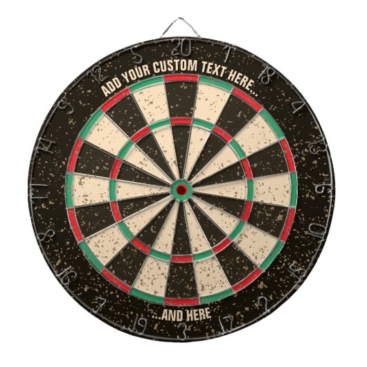 Antiquitäts-Dartboard mit benutzerdefiniertem Text Dartscheibe (vorne)