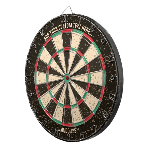 Antiquitäts-Dartboard mit benutzerdefiniertem Text Dartscheibe (Vorderseite rechts)