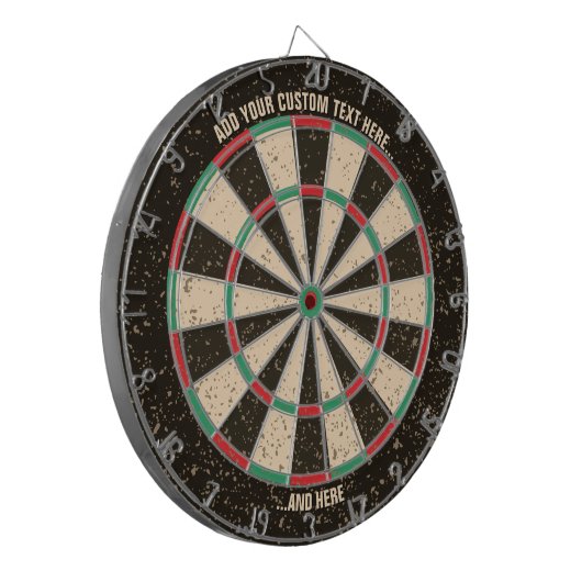 Antiquitäts-Dartboard mit benutzerdefiniertem Text Dartscheibe (Vorderseite Links)