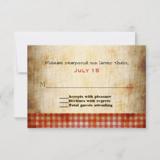 Antiquitäts-Papier-Look Custom Wedding RSVP-Karte RSVP Karte