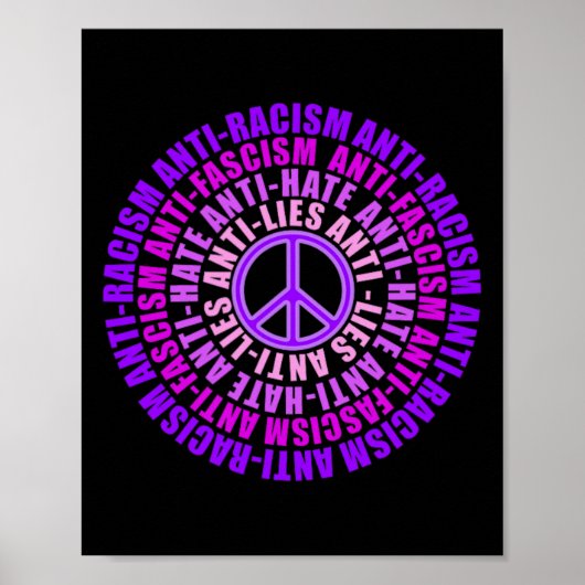 Antirassismus Faschismus Lies Hate Resist Abstimmu Poster (Vorne)