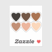 Antirassismus Skintone Herz Aufkleber (Blatt)