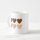 Antirassismus Skintone Herz Kaffeetasse (Vorderseite Links)