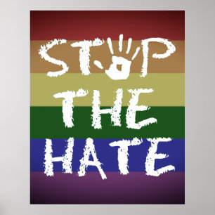 Antirassismus und Hass stoppen - Schluss mit dem H Poster