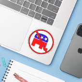 Antirepublikanischer Elefant Aufkleber (Laptop mit iPhone)