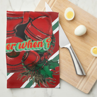 Antirotes Weihnachtstelefon koordinierend Geschirrtuch