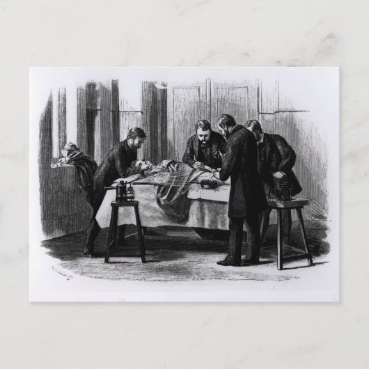 Antiseptische Operation, 1882 Postkarte (Vorderseite)