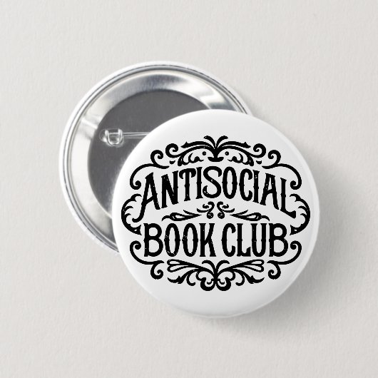 Antisocial book club introvertierte Leser Button (Vorne & Hinten)