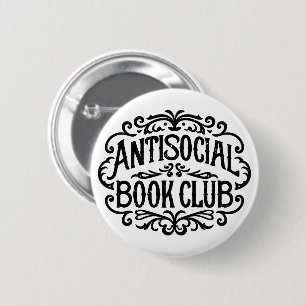 Antisocial book club introvertierte Leser Button