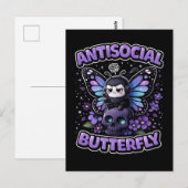 Antisocial Butterfly Postkarte (Vorne/Hinten)