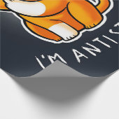 Antisocial Cute Cat Gift| Cat For Valentines  Geschenkpapier (Ecke)