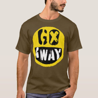 Antisocial Go Away Emoji Design Funny Un Happy Fac T-Shirt