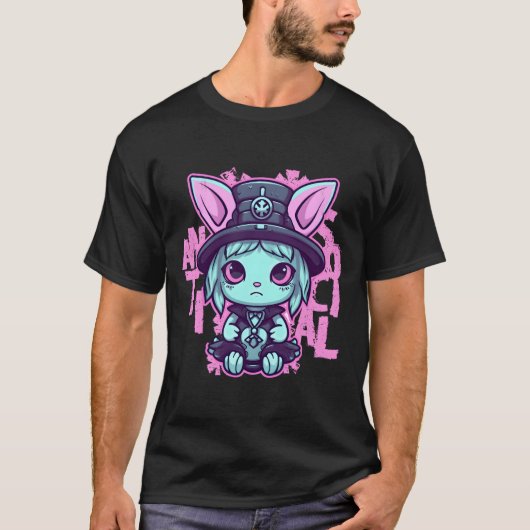 Antisocial Kawaii Pastel Goth Cat Gothic Hera T-Shirt (Vorderseite)