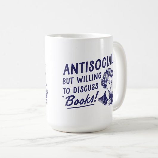 Antisozial, aber willens, die Tasse der Bücher zu  (VorderseiteRechts)