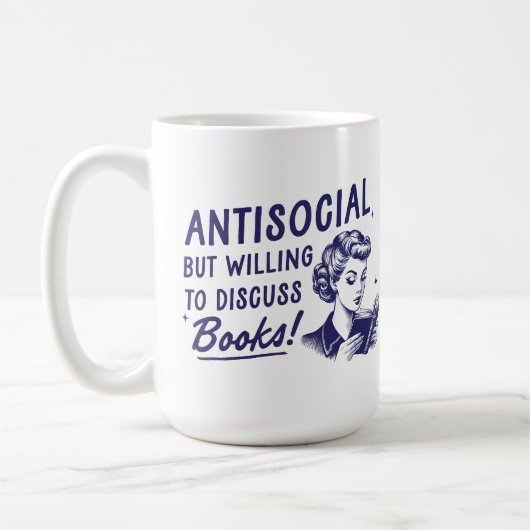 Antisozial, aber willens, die Tasse der Bücher zu  (Links)