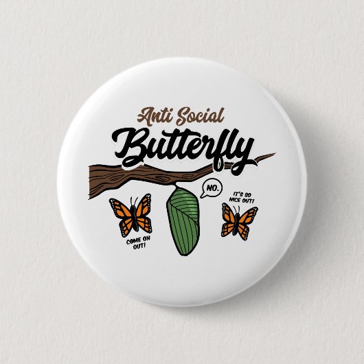 Antisozial Butterfly Button (Vorderseite)