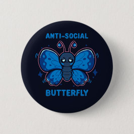 Antisozial Butterfly Button